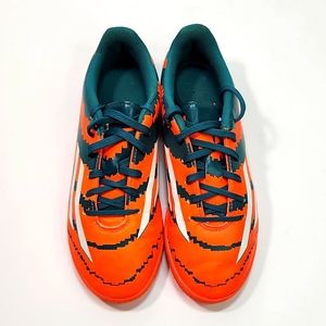 ADIDAS Leather Lace Up Boys Orange / Green Runners (4.5)